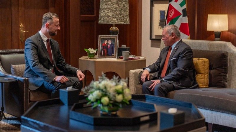 Minister obrony narodowej Władysław Kosiniak Kamysz oraz król Jordanii Abdullah II ibn al-Husajn.