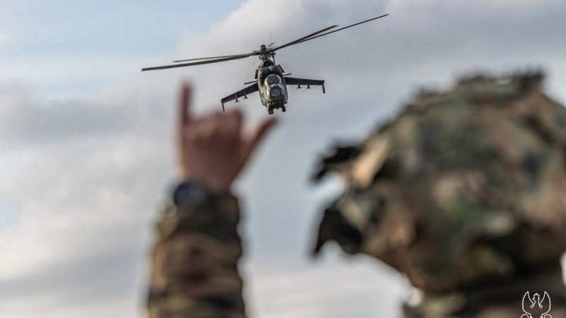 Wykorzystany podczas szkolenia „Remote Observer” śmigłowiec Mi-24.