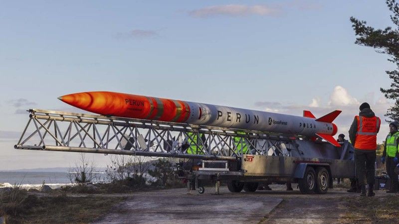 Rakieta Perun przed trzecim lotem testowym . 2025 r.