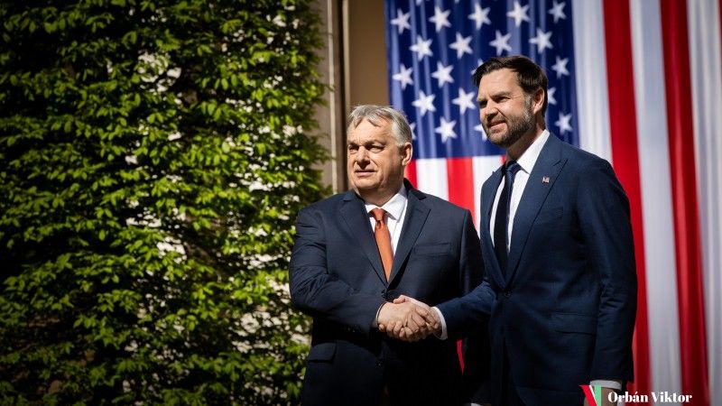 Premier Węgier Viktor Orban i wiceprezydent USA J.D. Vance