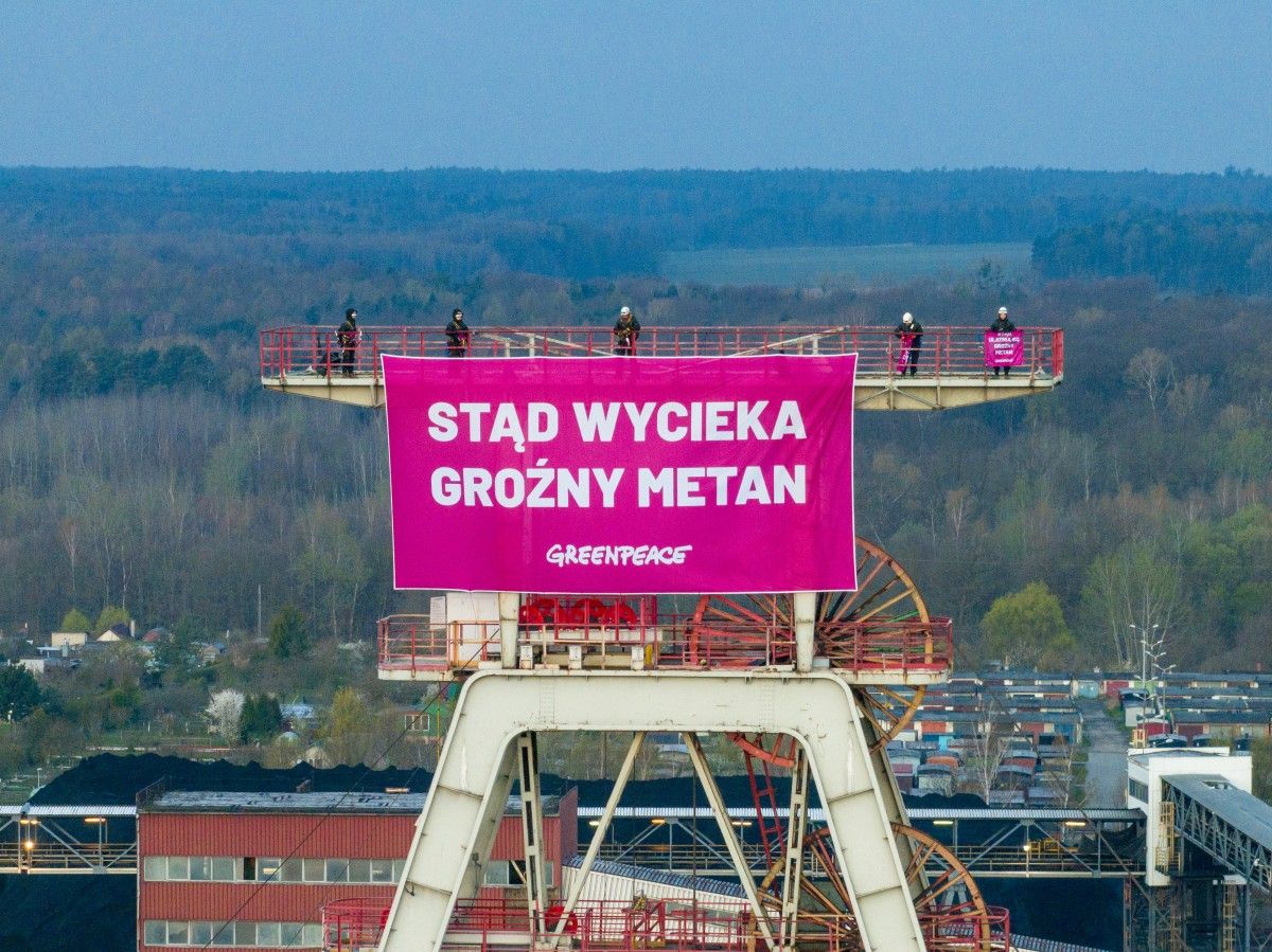 Aktywiści okupowali kopalnię JSW. Greenpeace protestuje przeciw emisjom metanu