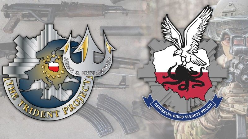 Logotypy CBŚP i projektu Trident