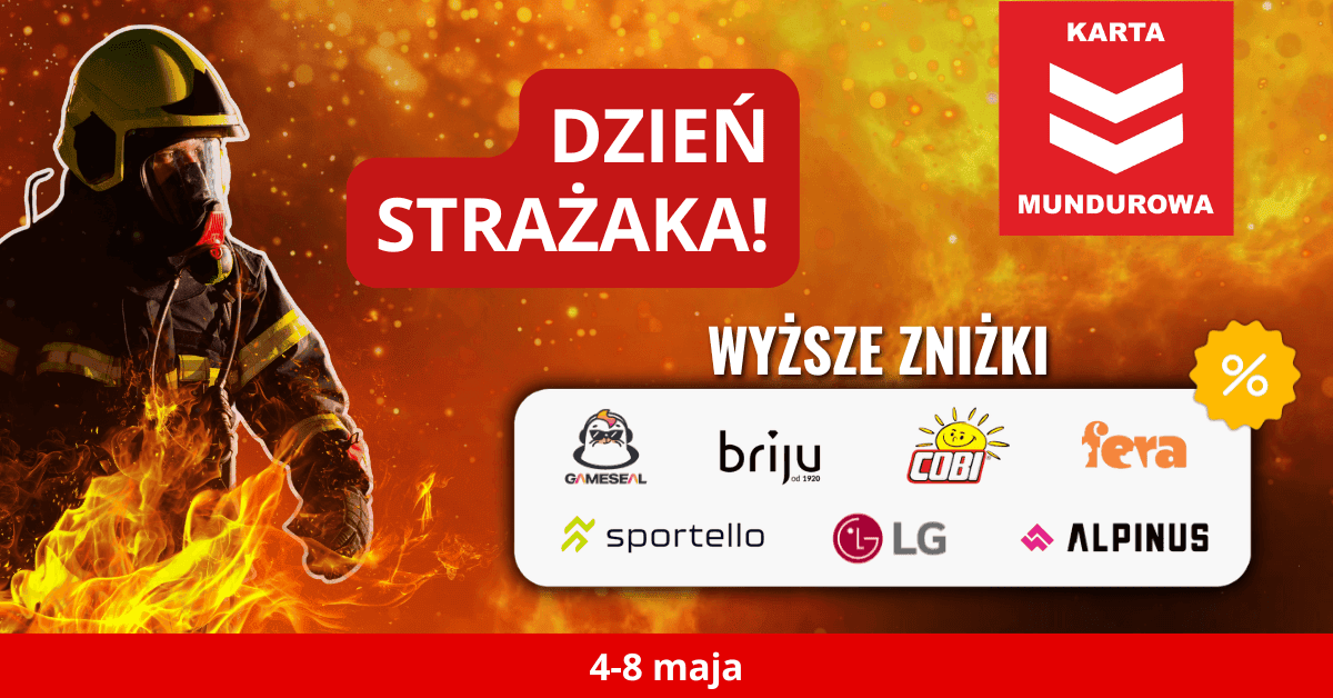Karta Mundurowa „z prezentami” na Dzień Strażaka. Specjalne rabaty dla wszystkich służb mundurowych