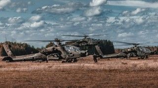 Amerykańskie śmigłowce szturmowe AH-64 Apache podczas ćwiczeń Żelazny Obrońca-25.