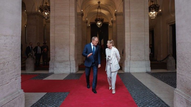 Donald Tusk i Giorgia Meloni