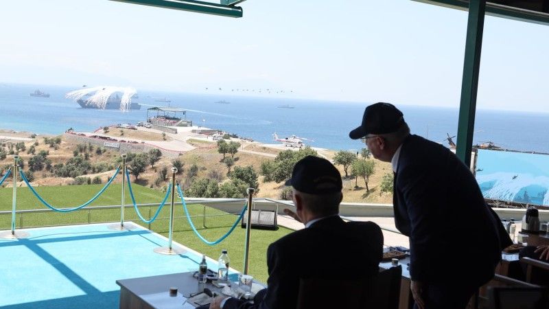 President Recep Tayyip Erdoğan observing the EFES 2026 Exercise during the Distinguished Observer Day.