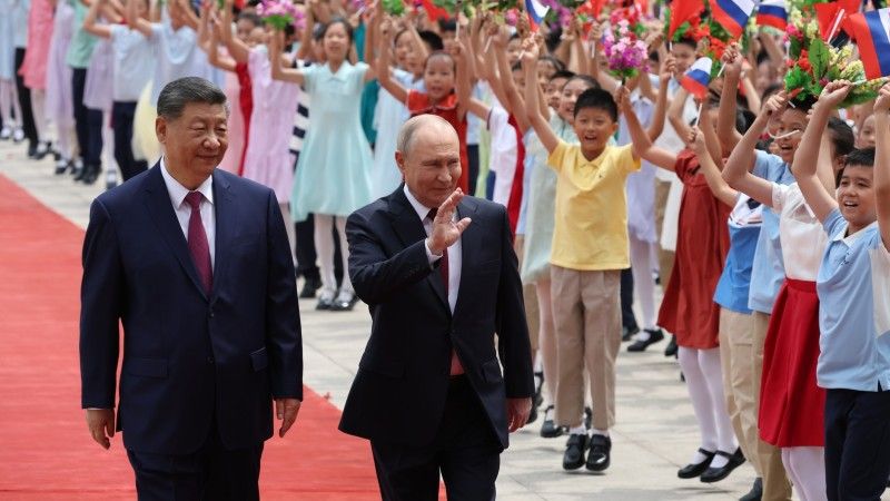 Spotkanie Xi Jinpinga i Władimira Putina w Chinach w maju 2026 r.