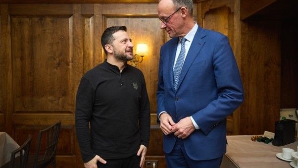 Volodymyr Zelenskyy in a meeting with Friedrich Merz on the sidelines of the Munich Security Conference 2025