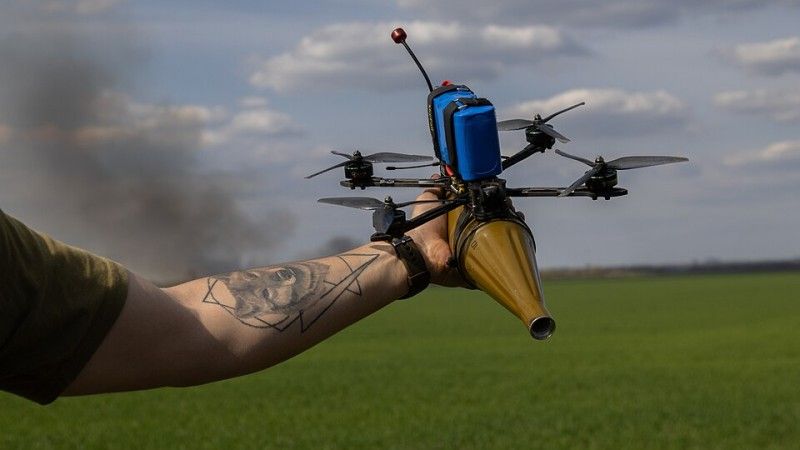 Ukrainian FPV loitering munition with RPG-7 ammo