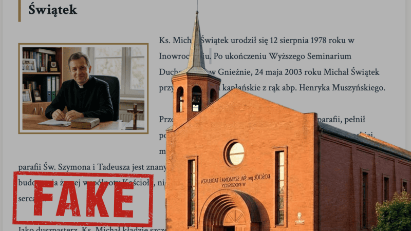 Rzekoma parafia z Bydgoszczy istnieje wyłącznie w internecie