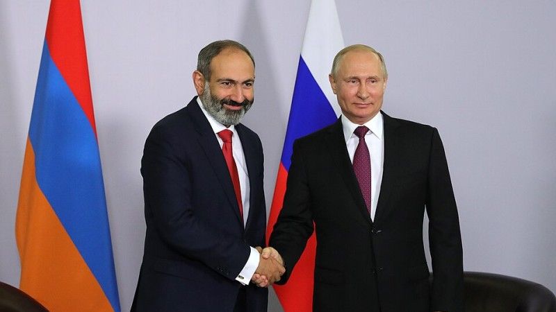 Vladimir Putin and Nikol Pashinyan meeting on May 14, 2018