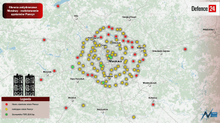 Rozmieszczenie różnych systemów przeciwlotniczych wokół Moskwy
