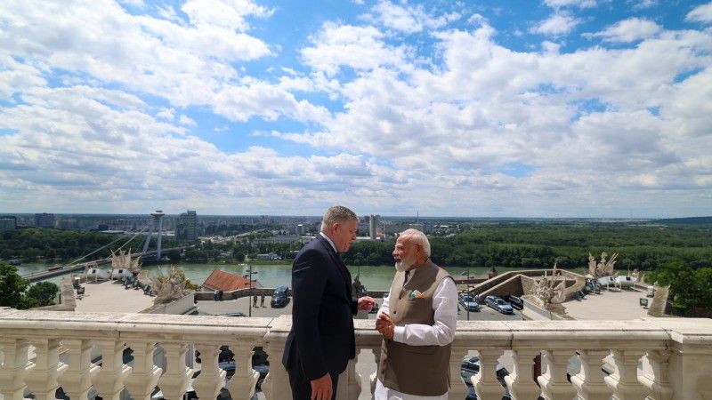 Prime Minister of India, Narendra Modi and Prime Minister of Slovakia, Robert Fico at Bratislava Castle, Slovakia on June 15, 2026