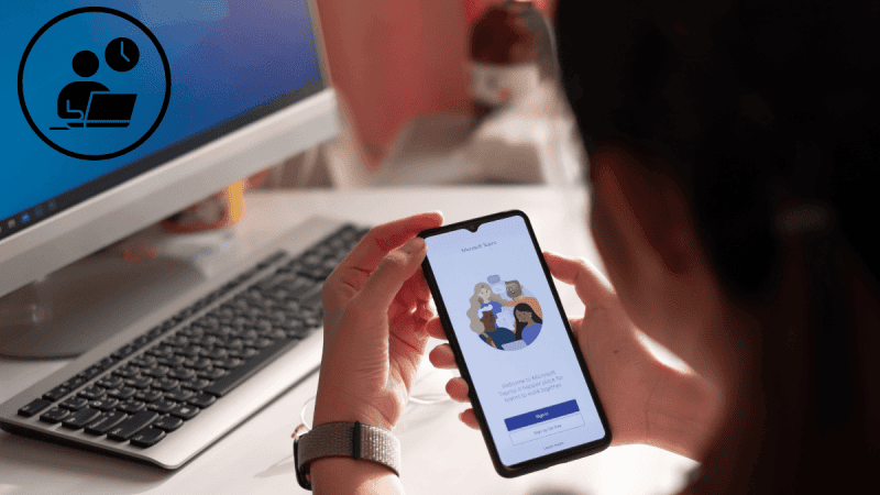 Microsoft Teams podczas pracy w biurze.