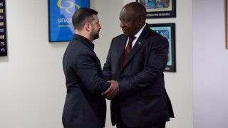 Spotkanie prezydenta Ukrainy Wołodymyra Zełenskiego z prezydentem Republiki Południowej Afryki Cyrilem Ramaphosą.