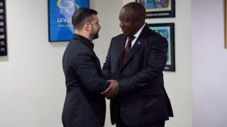 Spotkanie prezydenta Ukrainy Wołodymyra Zełenskiego z prezydentem Republiki Południowej Afryki Cyrilem Ramaphosą.