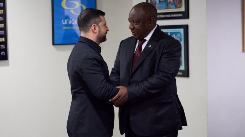 Spotkanie prezydenta Ukrainy Wołodymyra Zełenskiego z prezydentem Republiki Południowej Afryki Cyrilem Ramaphosą.