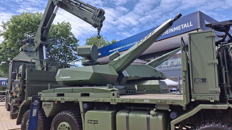 Moduł wieżowy z armatą Oerlikon na ciężarówce RMMV HX 6x6, Eurosatory, Rheinmetall