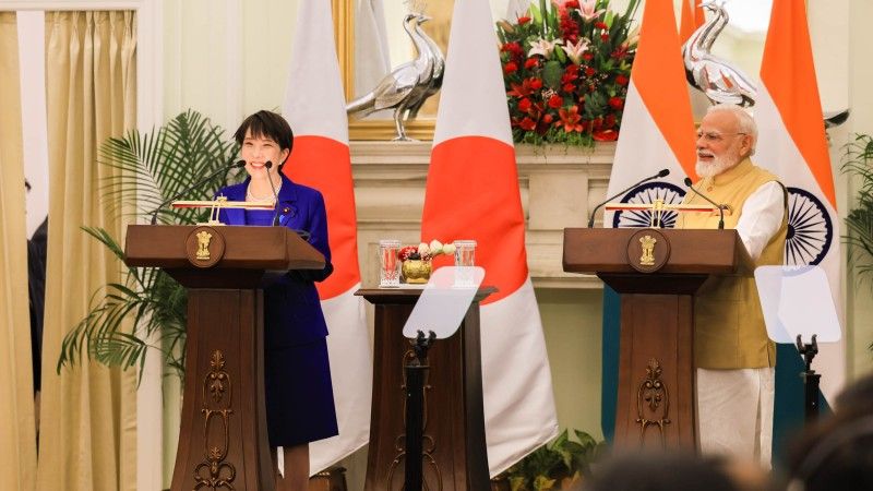 konferencja prasowa premierów Japonii i Indii