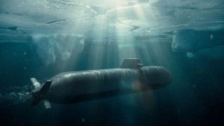 Rendering of a Type 212 CD submarine in Arctic conditions.
