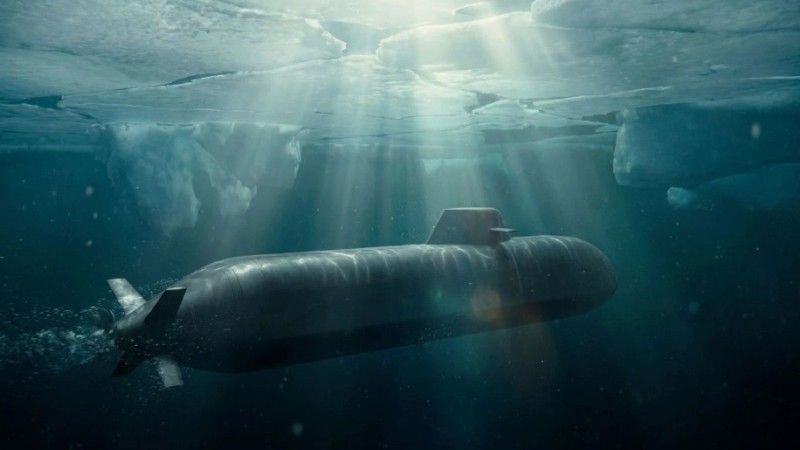Rendering of a Type 212 CD submarine in Arctic conditions.