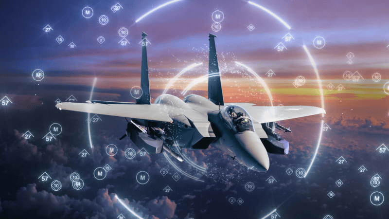 Wizualizacja firmy BAE Systems myśliwca F-15K Slam Eagle z systemem pasywno-aktywnego ostrzegania AN/ALQ-250 Eagle (EPAWSS).