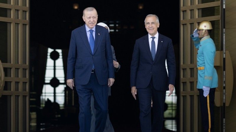 Canadian Prime Minister Mark Carney and Turkish President Recep Tayyip Erdoğan ahead of the NATO Summit in Ankara