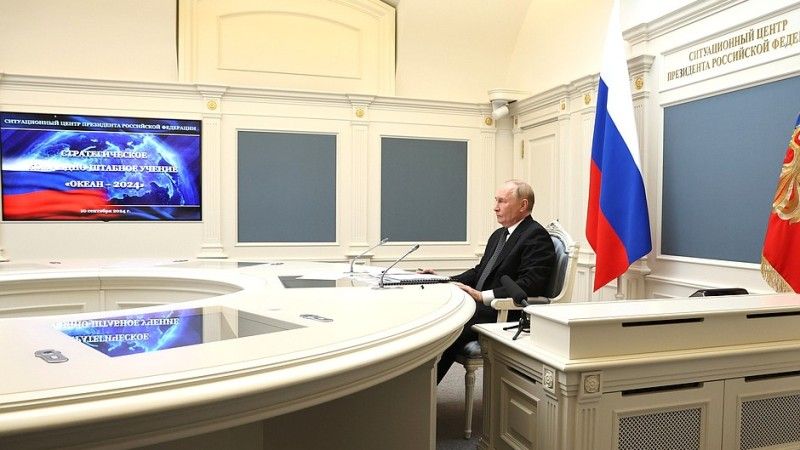 Russian President Vladimir Putin took part, via videoconference, in the launch of the active phase of the Ocean 2024 strategic exercise
