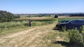 Policyjne czynności na miejscu zdarzenia w miejscowości Tarnawa Kolonia.