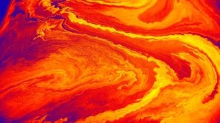 Abstract Swirls of Red, Yellow and Blue