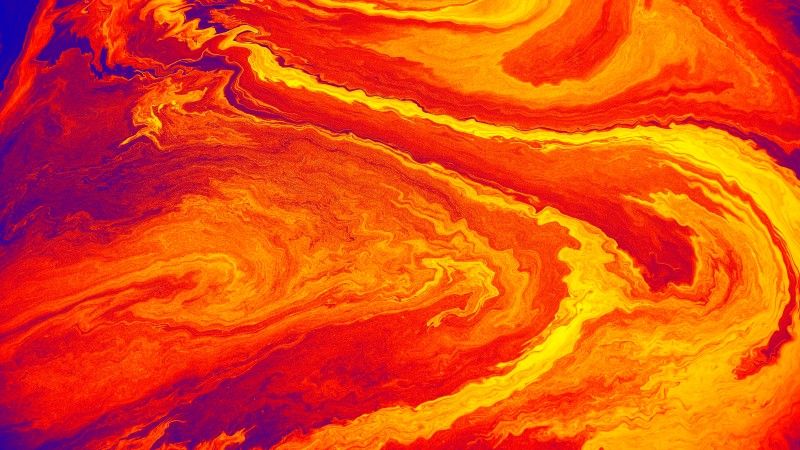 Abstract Swirls of Red, Yellow and Blue