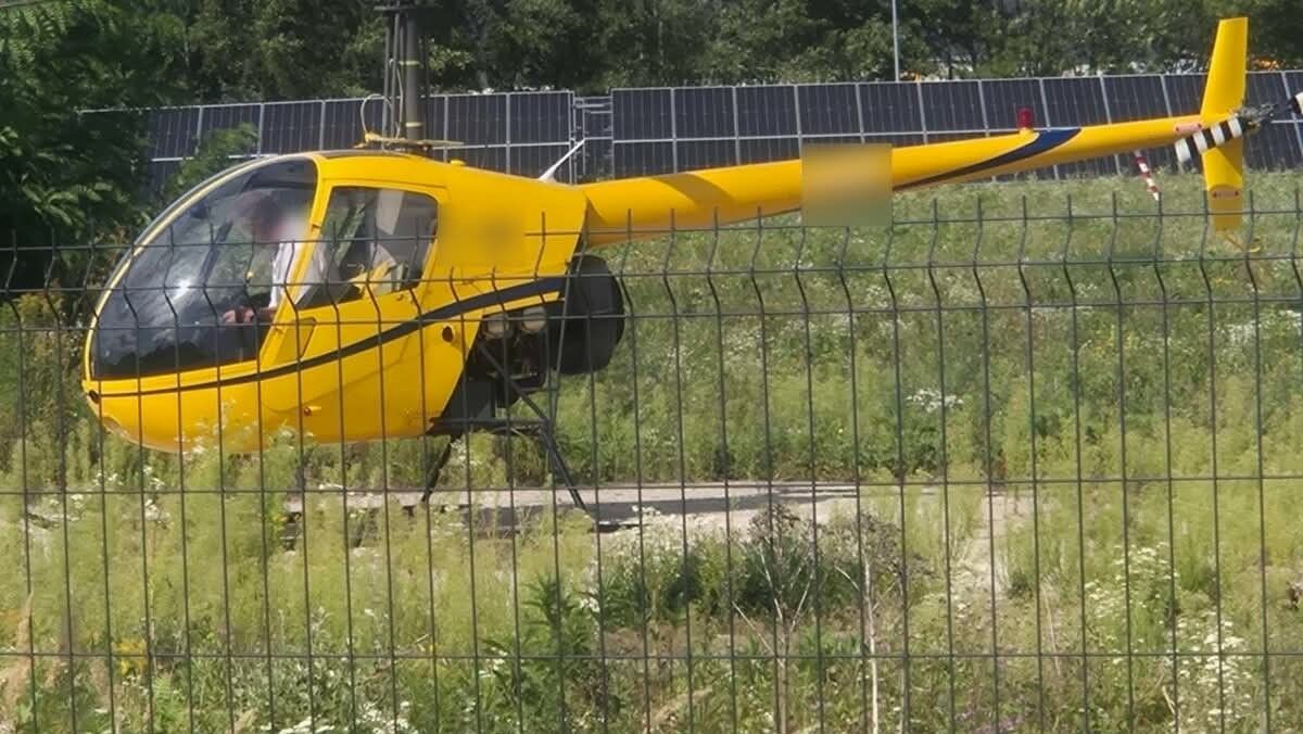 Zerwał linię energetyczną. Pilot śmigłowca sam zgłosił się na Policję