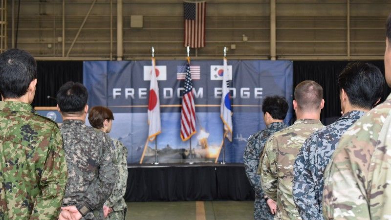 The opening ceremony of Freedom Edge 2026 exercise.