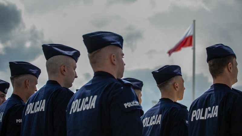 Policjanci podczas obchodów święta Policji