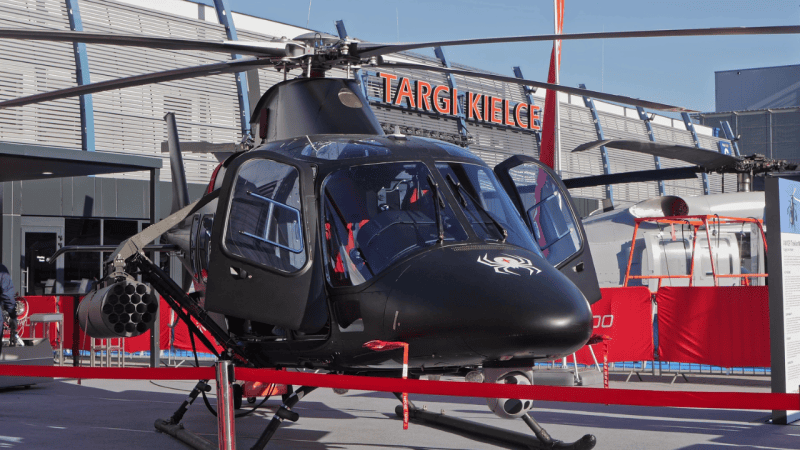 AW109 TrekkerM pokazany przez Leonardo PZL-Świdnik na MSPO 2026 w Kielcach.