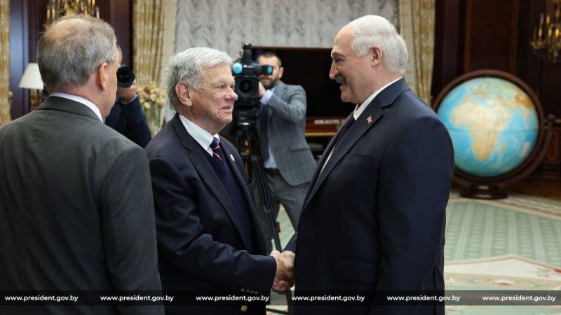 Belarusian President Alexander Lukashenko meeting with U.S. Special Envoy for Belarus John Coale on September 15, 2026.