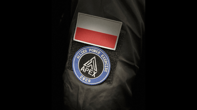 Żołnierz Wojska Polskiego z naszywką APEX26.