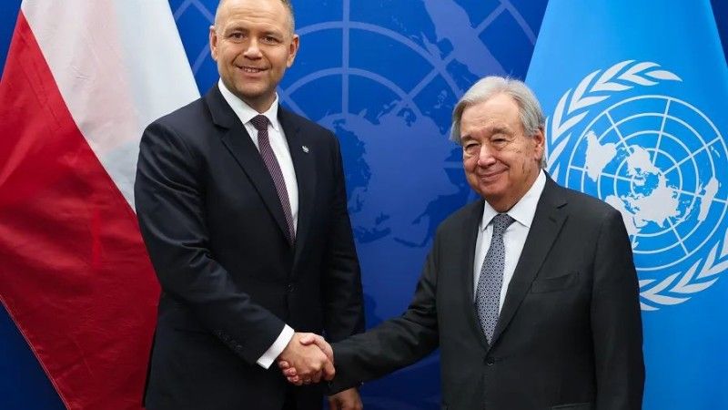 Spotkanie prezydenta Nawrockiego z  Sekretarzem Generalnym ONZ Antonio Guterresem