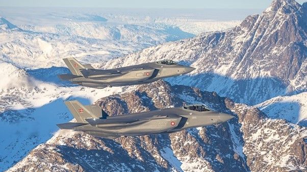 Danish F-35s patrolling the eastern coast of Greenland.