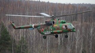 Mi-8AMTSh helicopter in Russia.