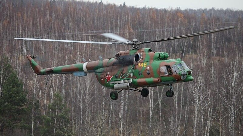 Mi-8AMTSh helicopter in Russia.