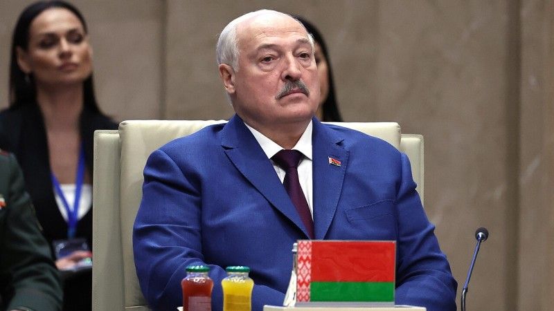 Aleksander Łukaszenka na konferencji - zdjęcie poglądowe