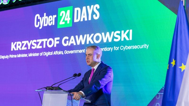 Krzysztof Gawkowski, wicepremier i minister cyfryzacji podczas inauguracji Cyber24 DAYS.