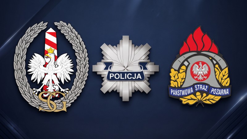 Logo Policji, Straży Granicznej i Państwowej Straży Pożarnej