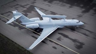 Pierwszy samolot wczesnego ostrzegania Saab GlobalEye przeznaczony dla Sił Powietrznych Szwecji (szw. Svenska flygvapnet).