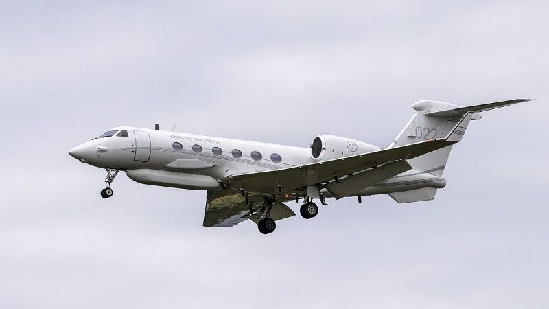 Szwedzki Gulfstream S102B Korpen w locie - zdjęcie poglądowe