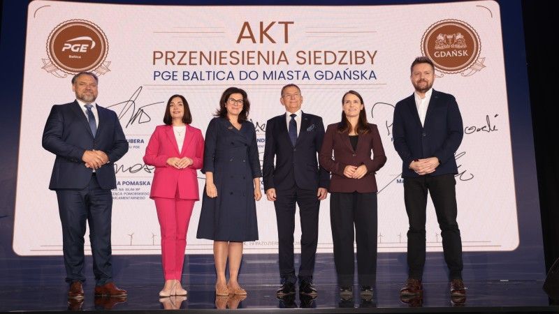 Podpisanie aktu przeniesienia siedziby PGE Baltica do Gdańska.