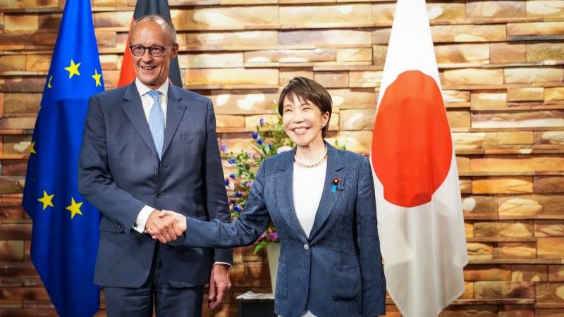 Spotkanie kanlcerza Niemiec Friedricha Merza z premier Japonii Sanae Takaichi